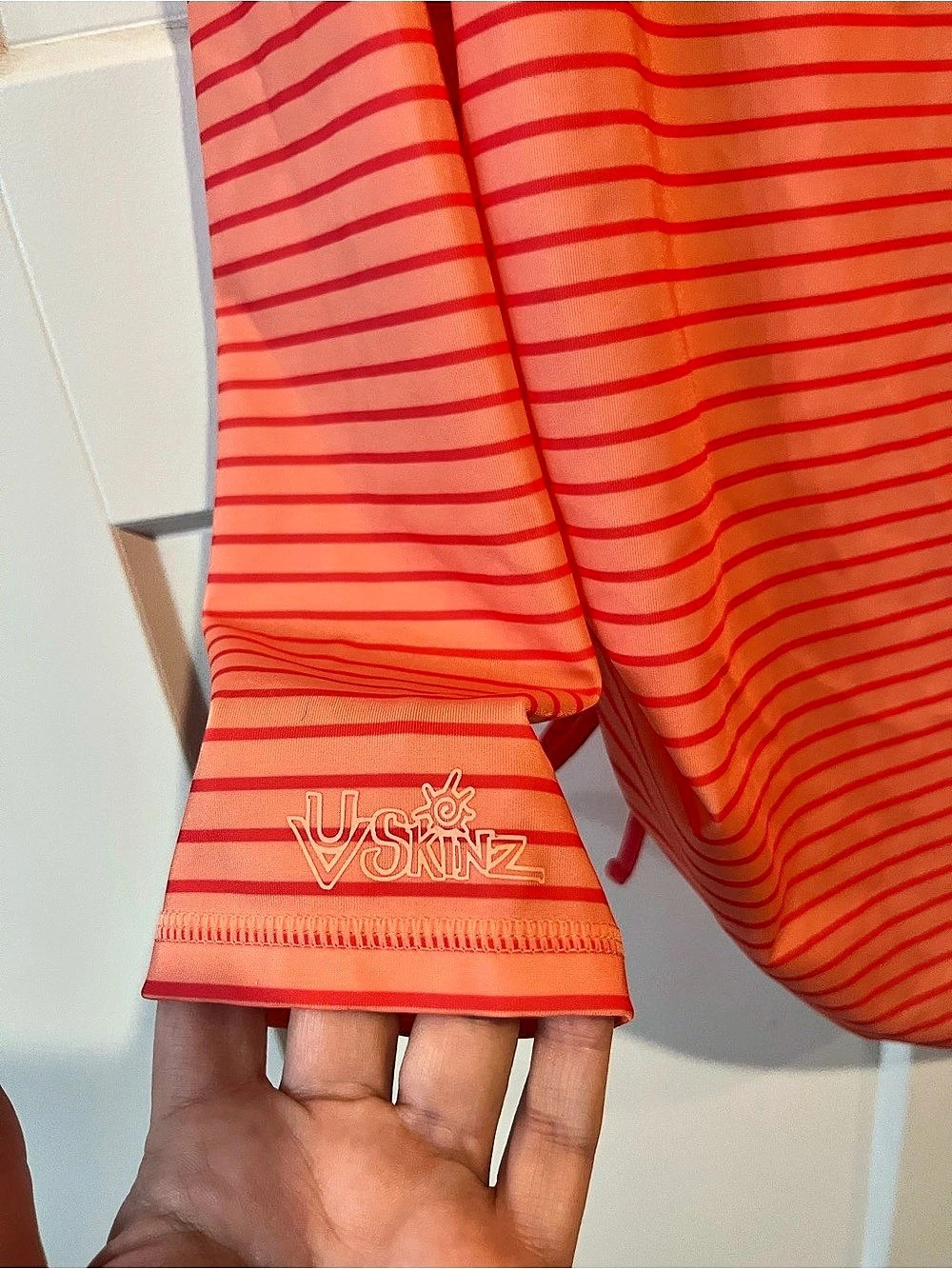 UV Skins UPF 50+ Sun Shirt Striped Coral Rashguard Zip Up 3XL - Picture 8 of 10
